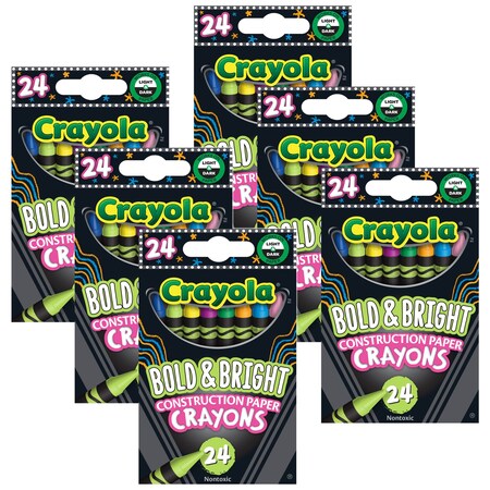 Crayola Bold and Bright Construction Paper Crayons, 24 Colors, 144PK 523463